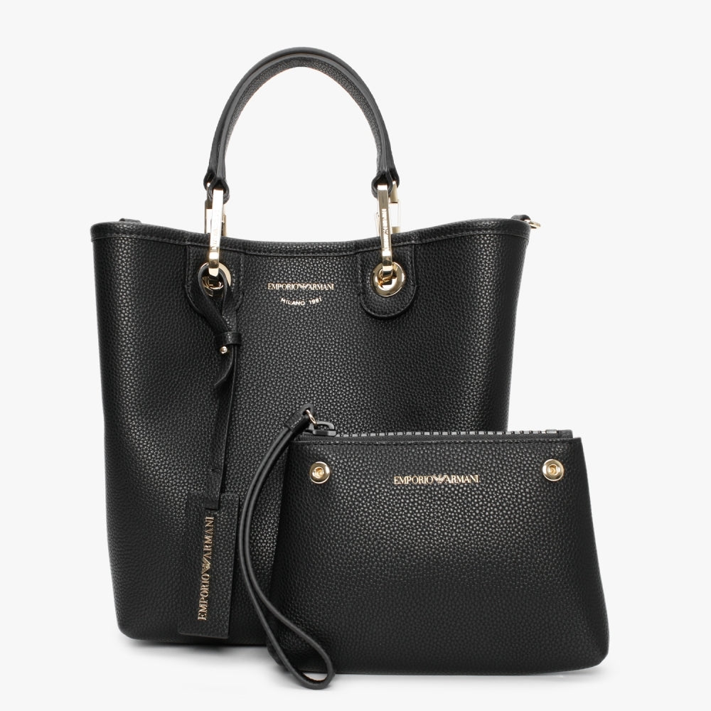 Myea Black Silver Shopper Bag