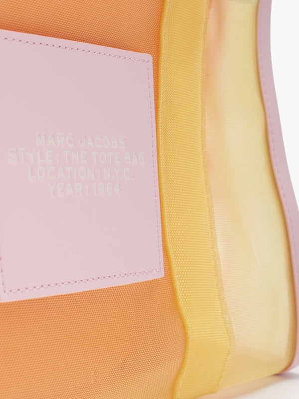 The Colorblock Mesh Medium Yellow Multi Tote Bag