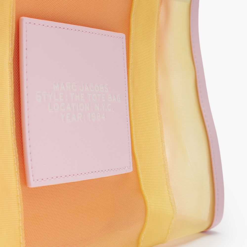 The Colorblock Mesh Medium Yellow Multi Tote Bag