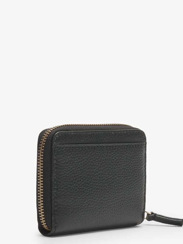 The Leather Black Zip Around Wallet