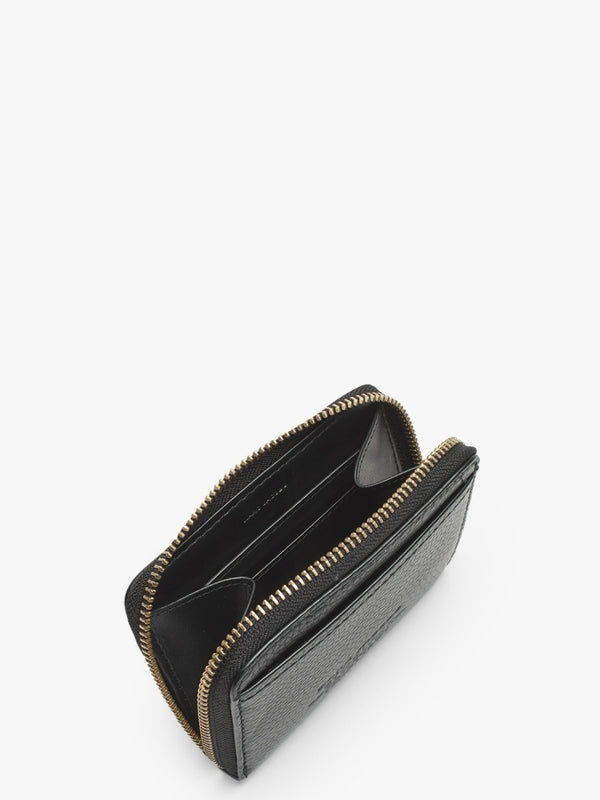 The Leather Black Zip Around Wallet