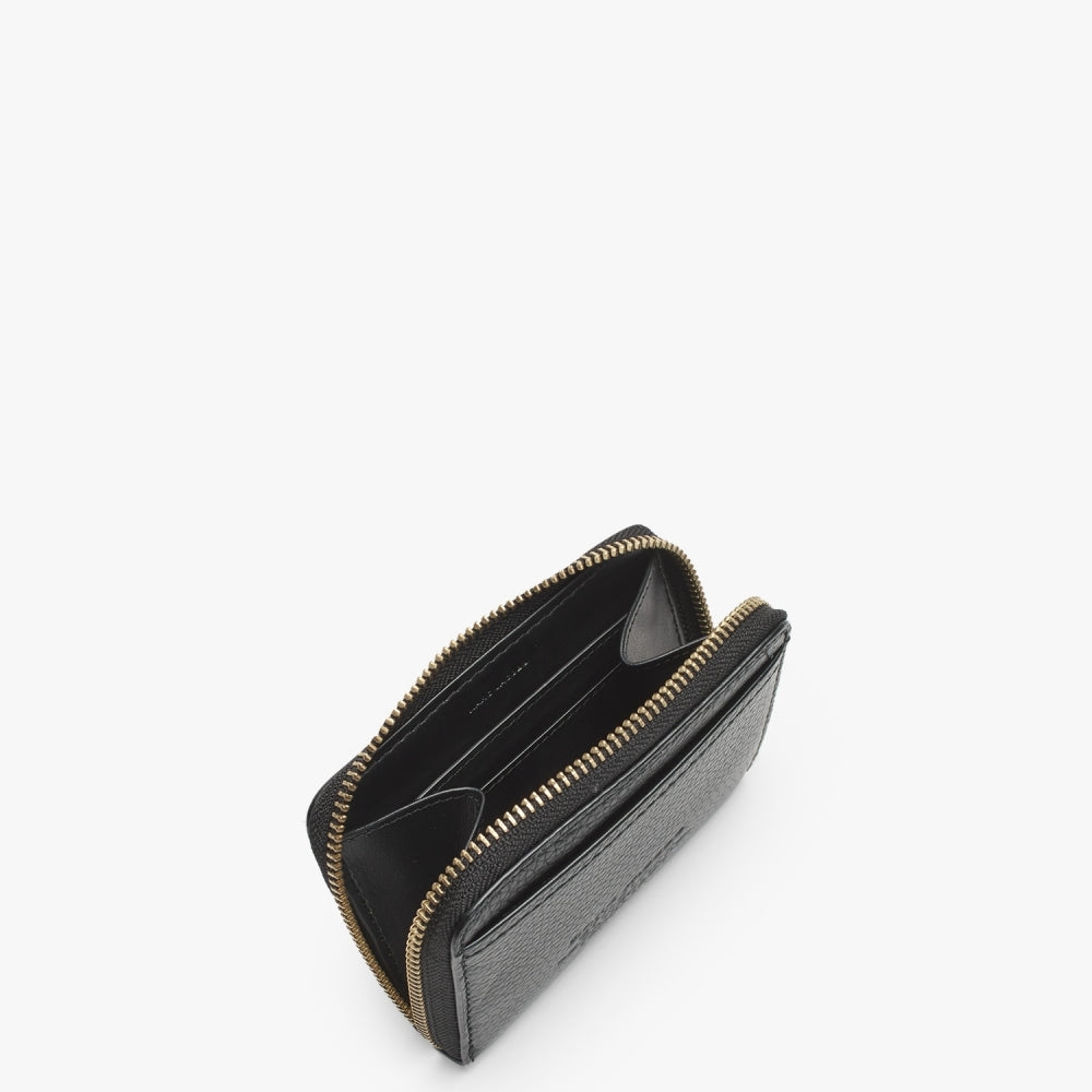 The Leather Black Zip Around Wallet