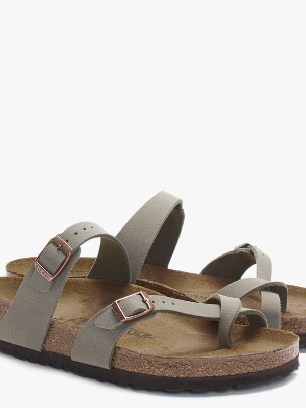 Mayari Birko-Flor Nubuck Stone Thong Sandals