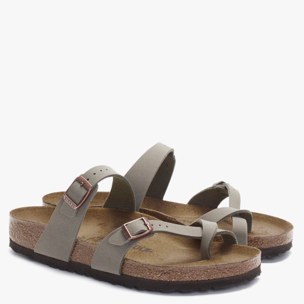 Mayari Birko-Flor Nubuck Stone Thong Sandals