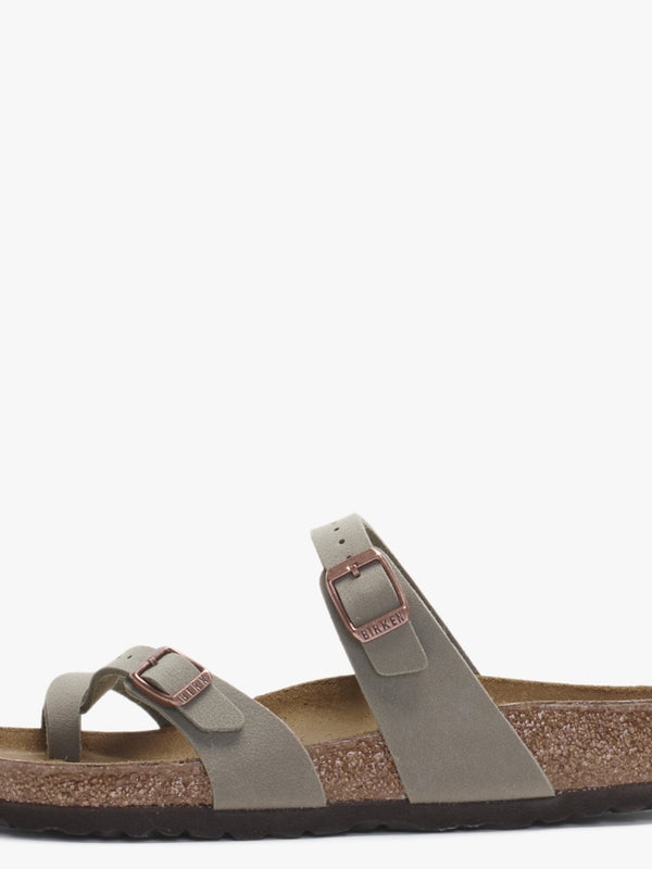 Mayari Birko-Flor Nubuck Stone Thong Sandals