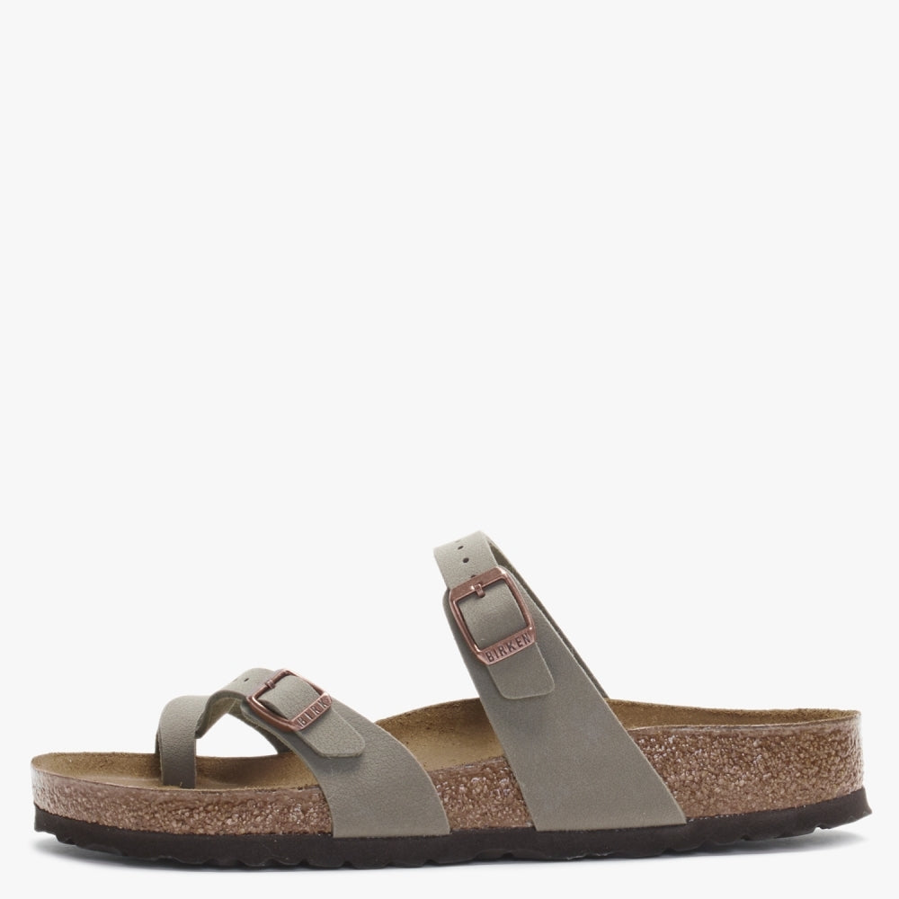 Mayari Birko-Flor Nubuck Stone Thong Sandals