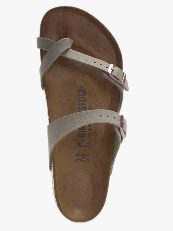 Mayari Birko-Flor Nubuck Stone Thong Sandals