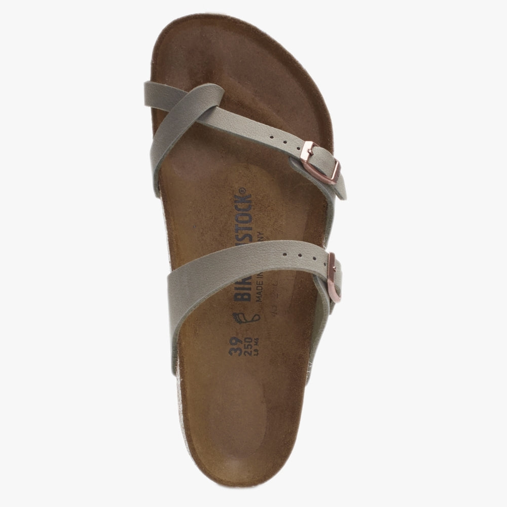 Mayari Birko-Flor Nubuck Stone Thong Sandals