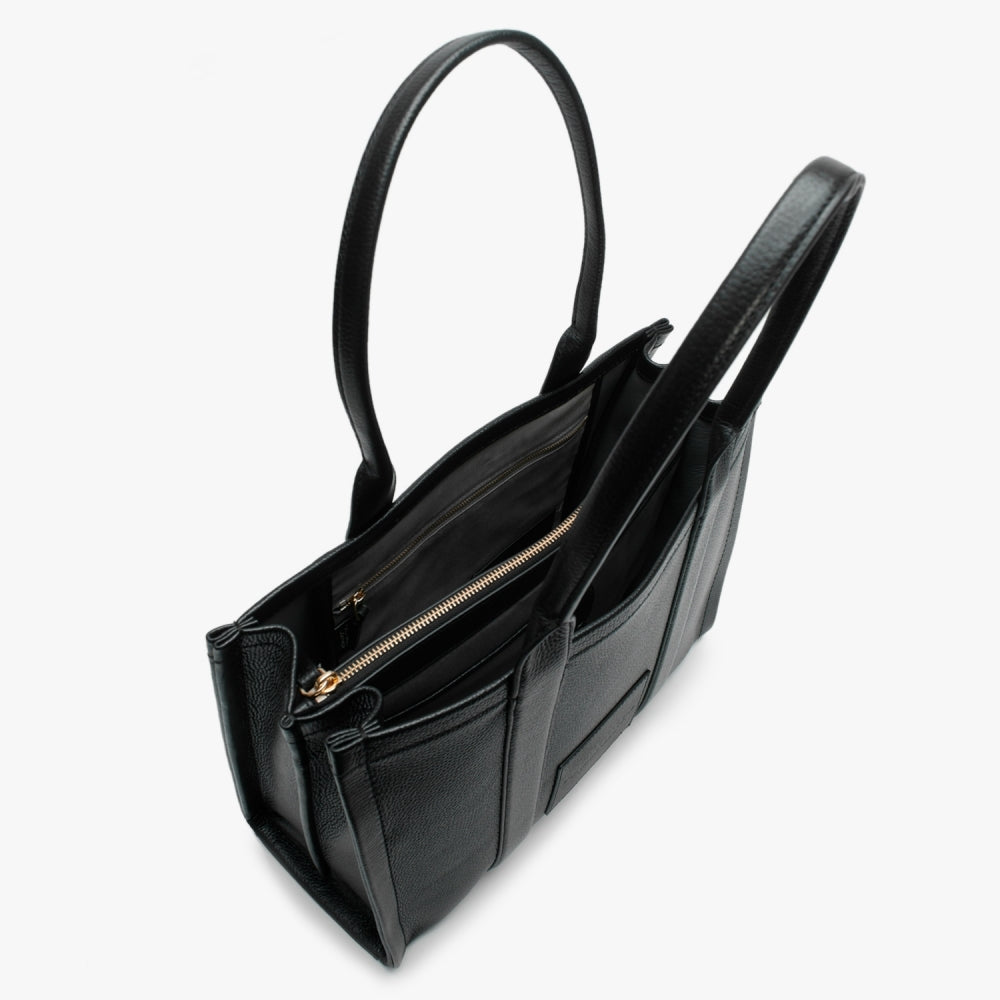 The Leather Work Black Tote Bag