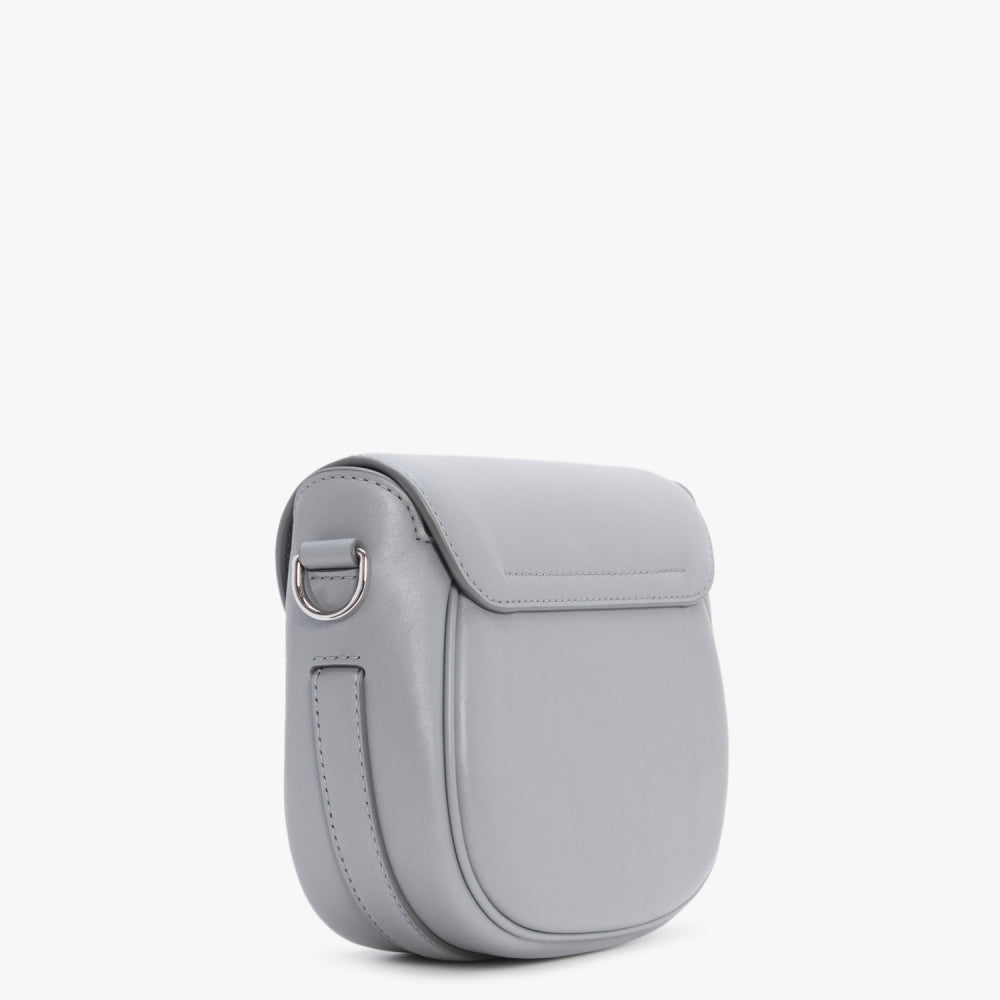 The J Marc Small Wolf Grey Leather Saddle Bag