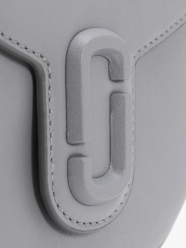 The J Marc Small Wolf Grey Leather Saddle Bag
