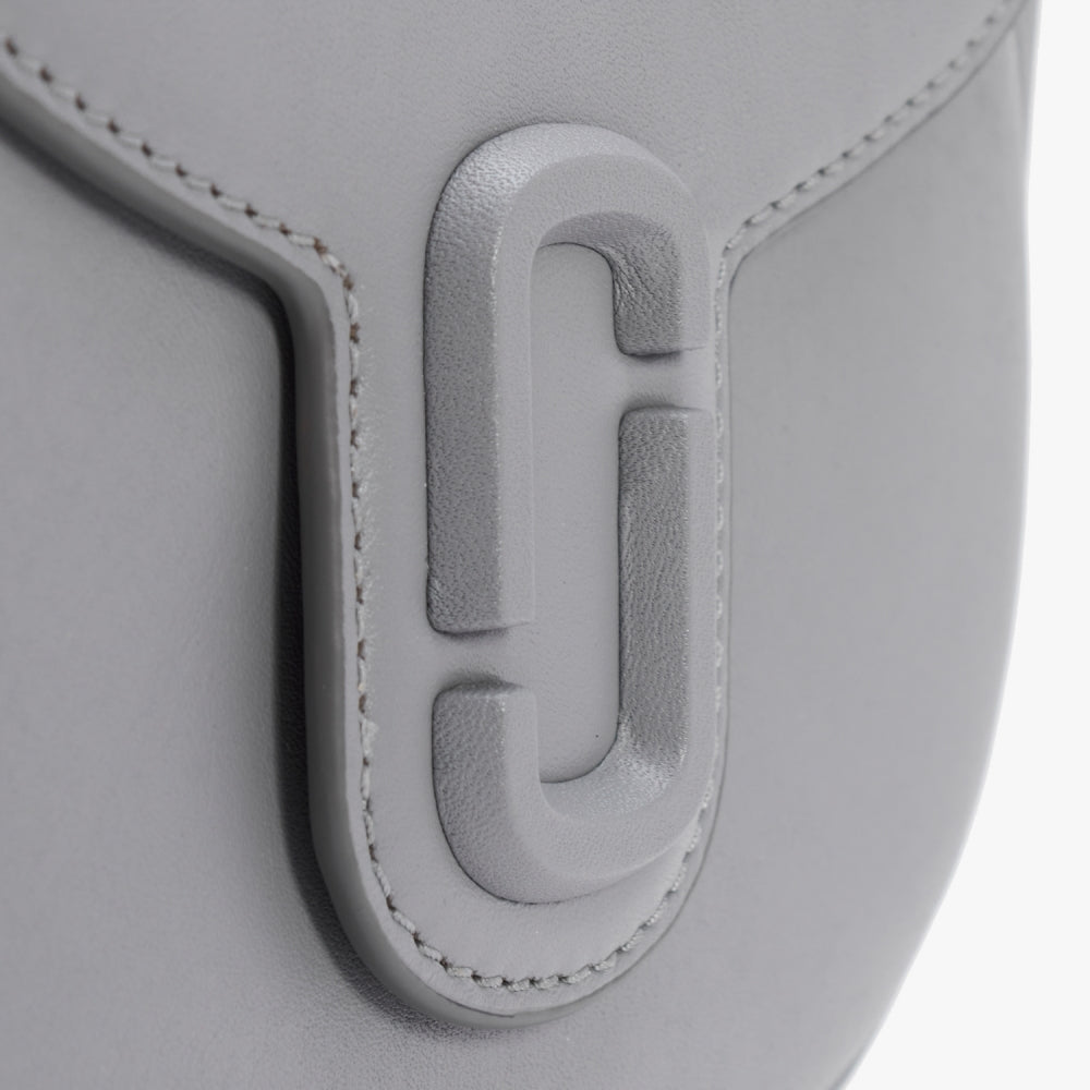 The J Marc Small Wolf Grey Leather Saddle Bag