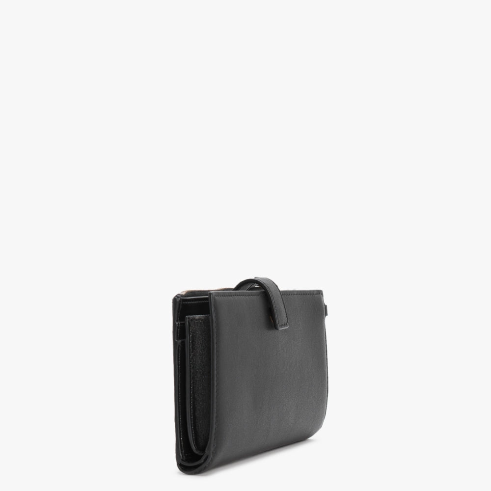 The J Marc Black Leather Phone Wristlet Wallet