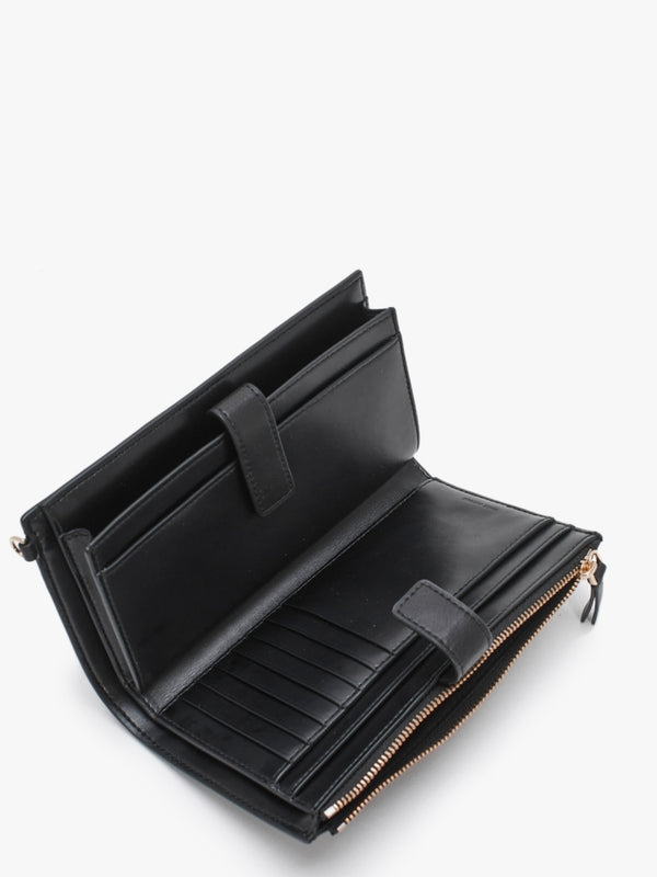 The J Marc Black Leather Phone Wristlet Wallet