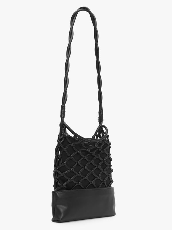 Woven Canvas Nero Shoulder Bag