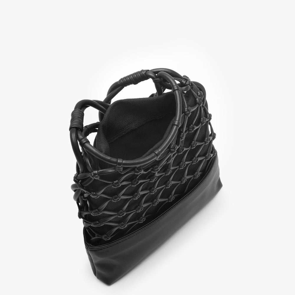 Woven Canvas Nero Shoulder Bag
