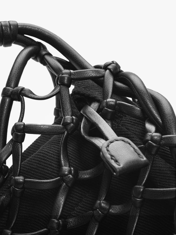 Woven Canvas Nero Shoulder Bag