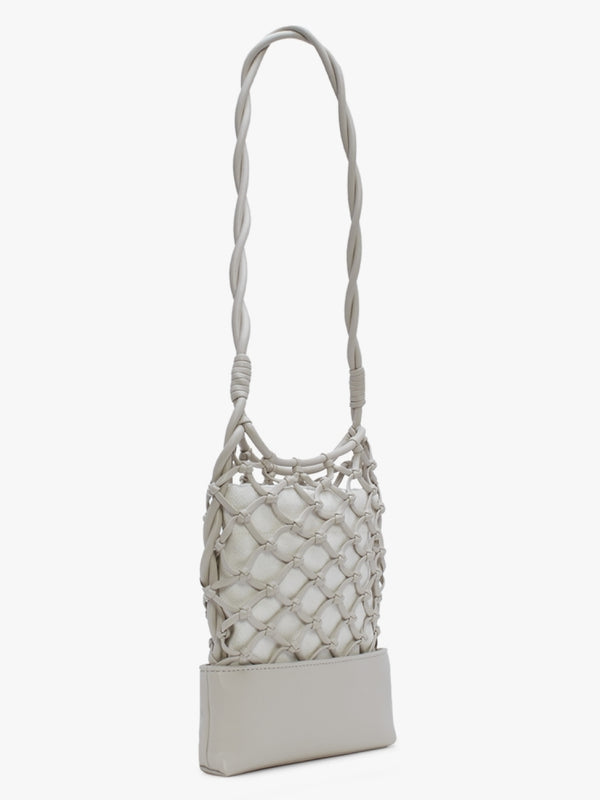 Woven Canvas Lamb Shoulder Bag
