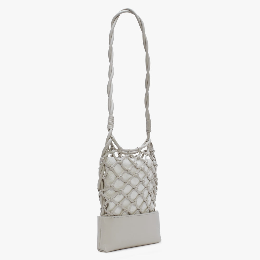 Woven Canvas Lamb Shoulder Bag