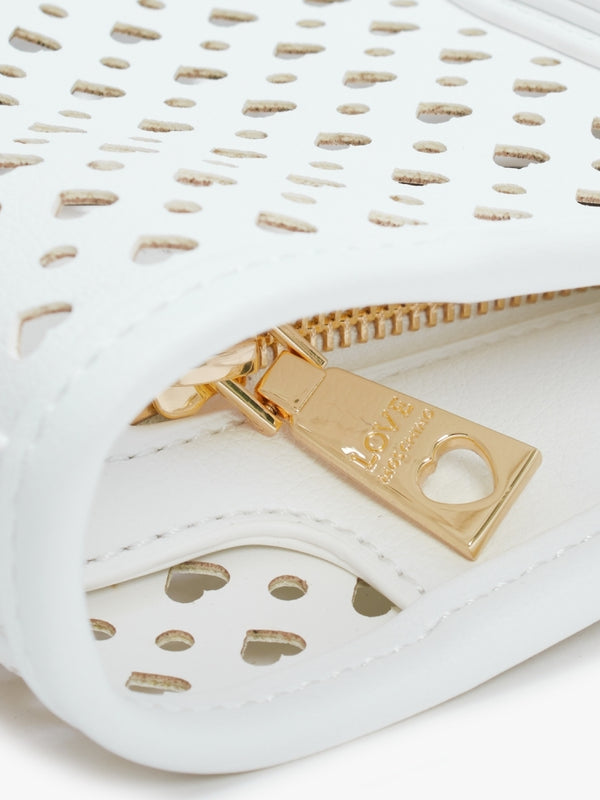 Perforated Heart Bianco Tote Bag