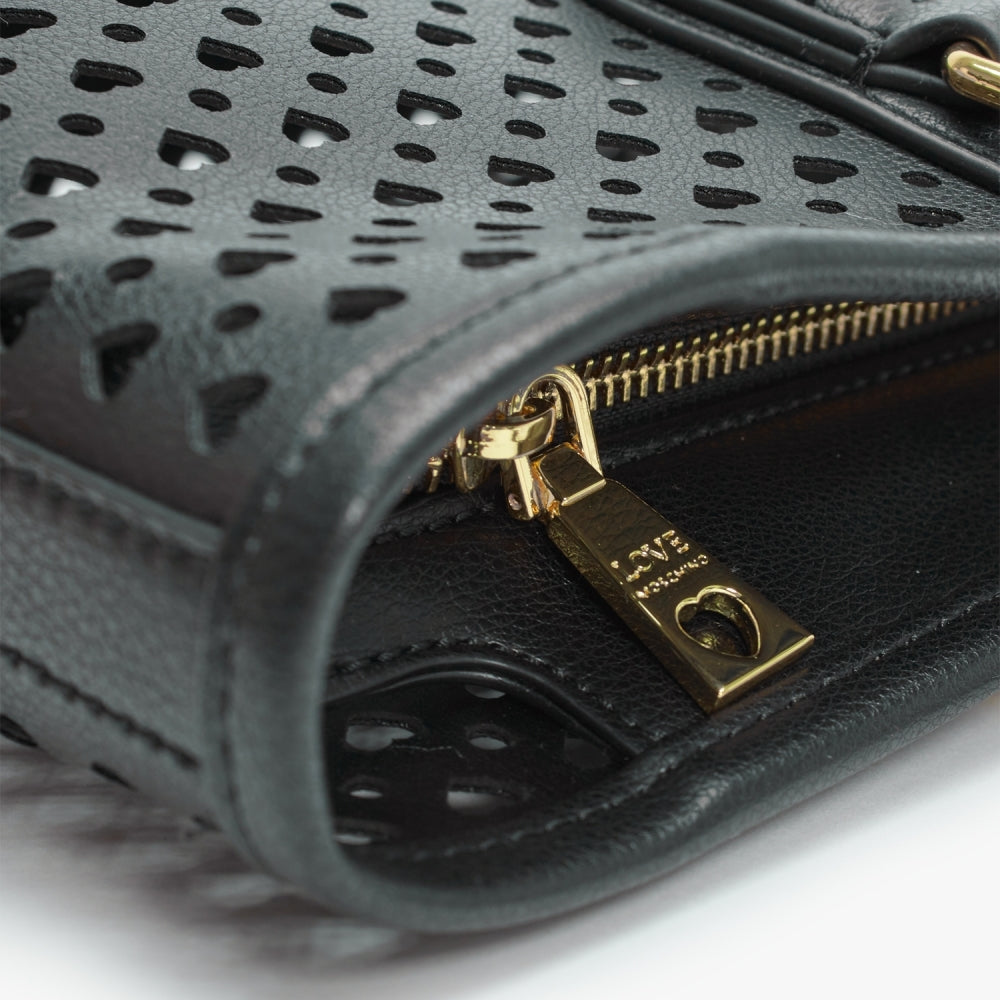 Perforated Heart Nero Tote Bag