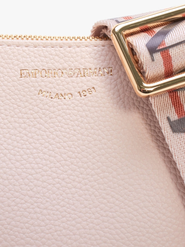 Lilly Nude Dark Brown Pebbled Baguette Bag