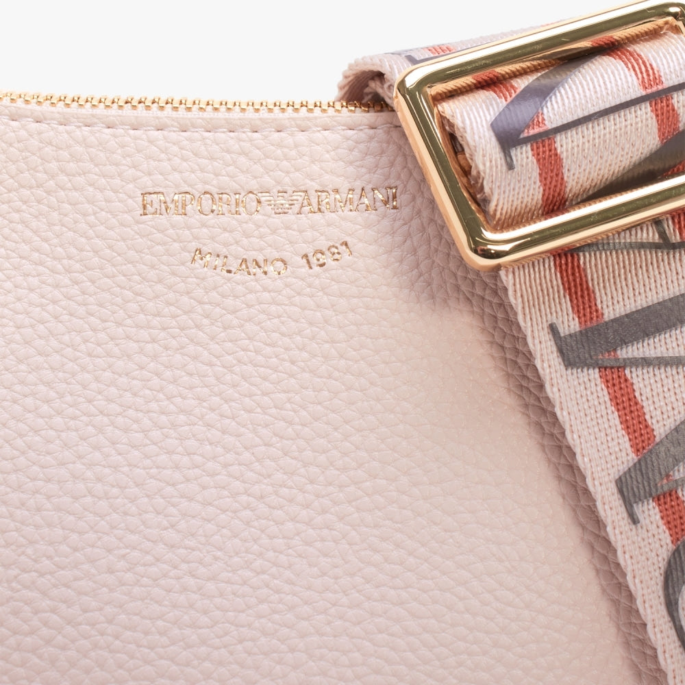 Lilly Nude Dark Brown Pebbled Baguette Bag