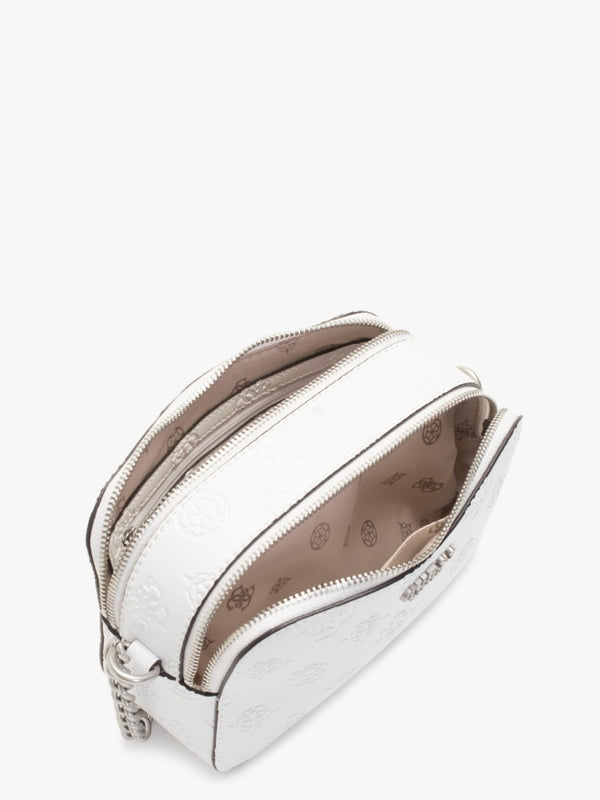 Galeria White Embossed Logo Camera Bag
