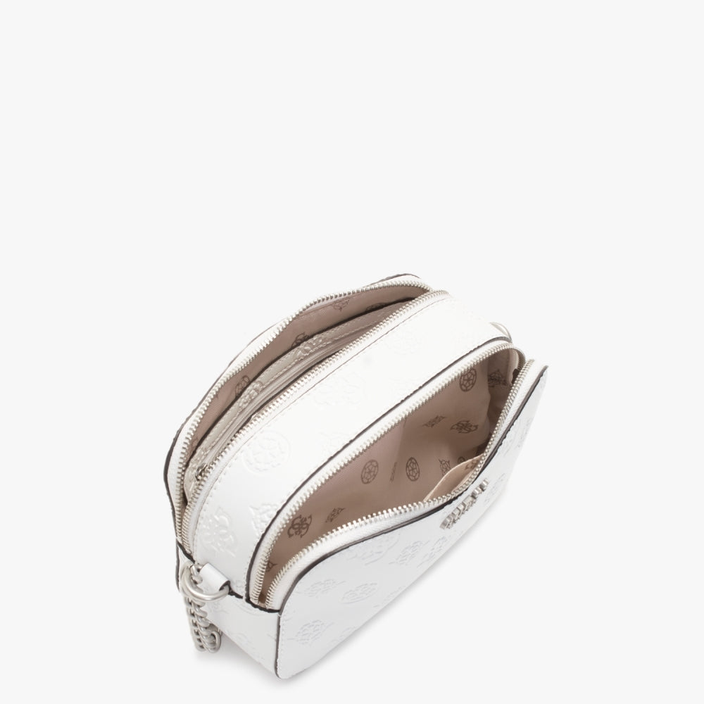 Galeria White Embossed Logo Camera Bag