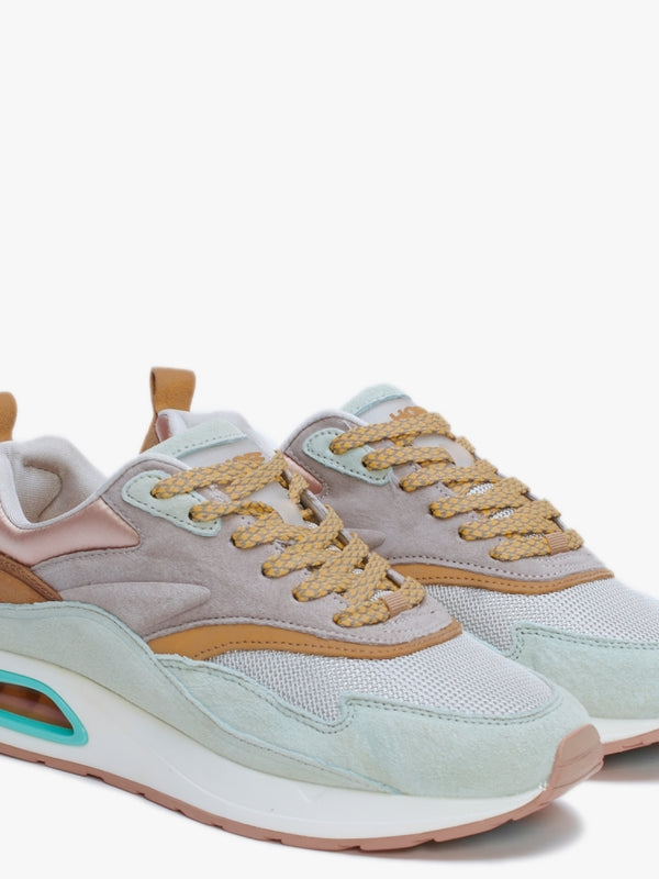 Skyline Eiffel Turquoise Multicoloured Suede Trainers