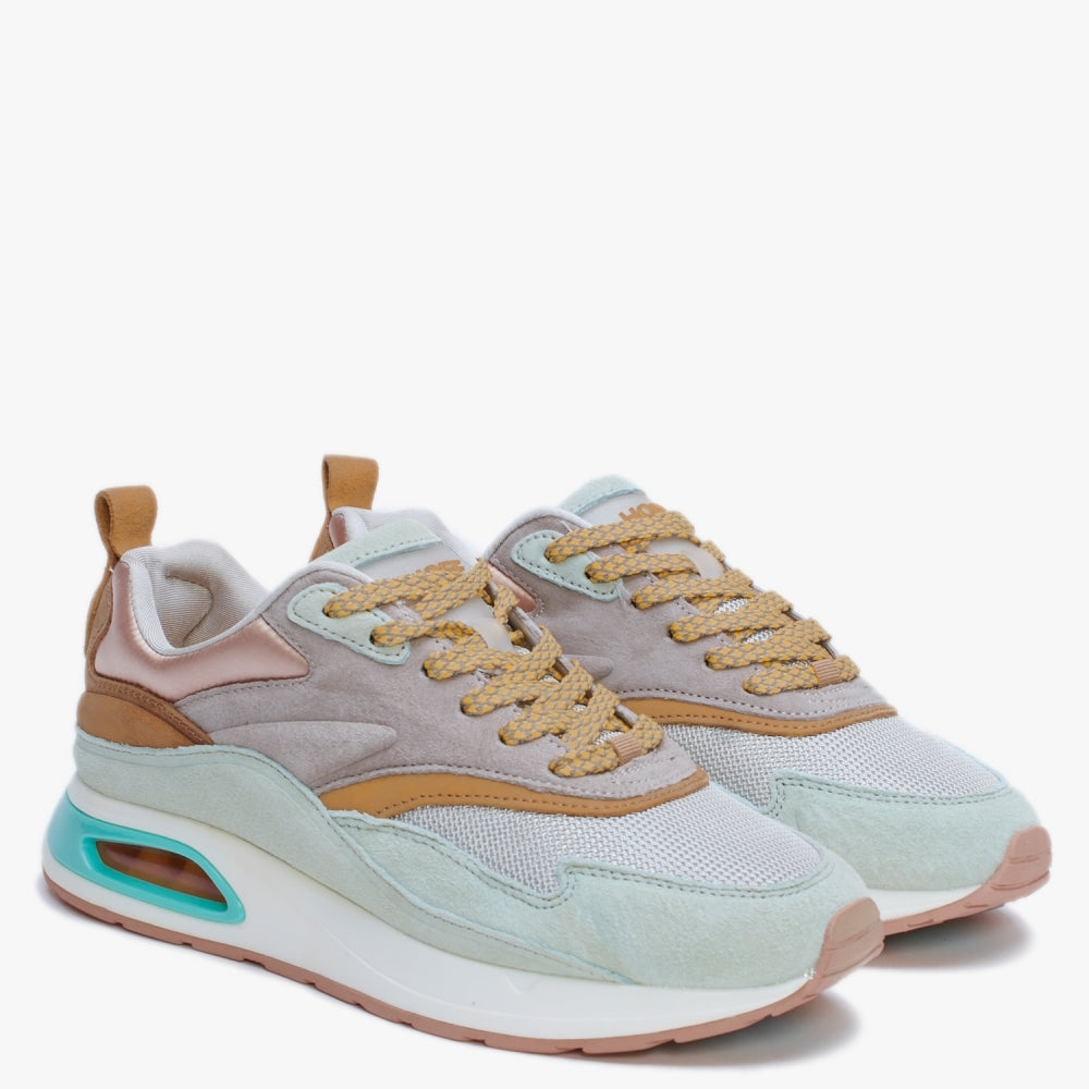 Skyline Eiffel Turquoise Multicoloured Suede Trainers