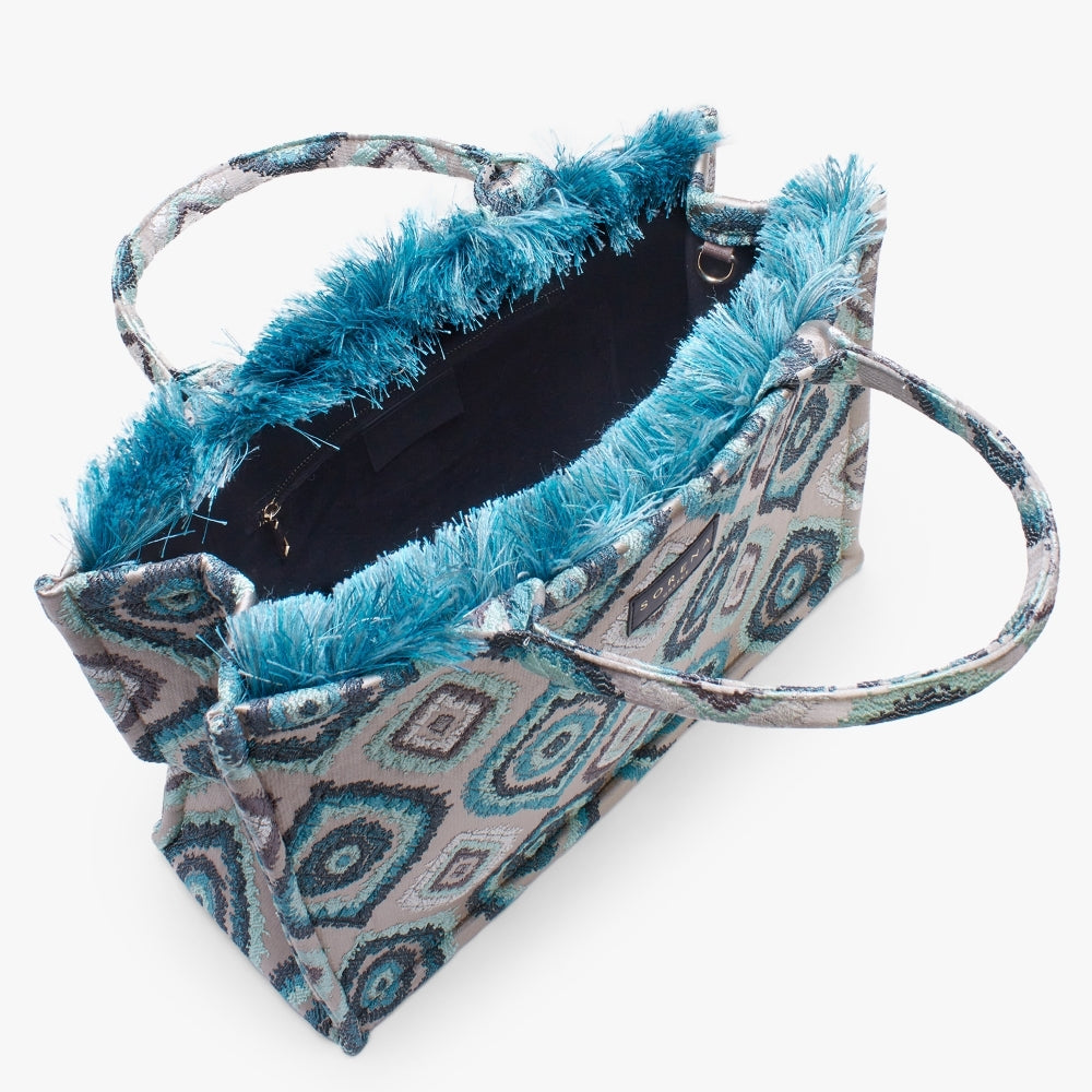 Ageri Blue Embroidered Tote Bag