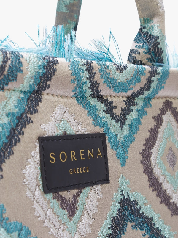 Ageri Blue Embroidered Tote Bag