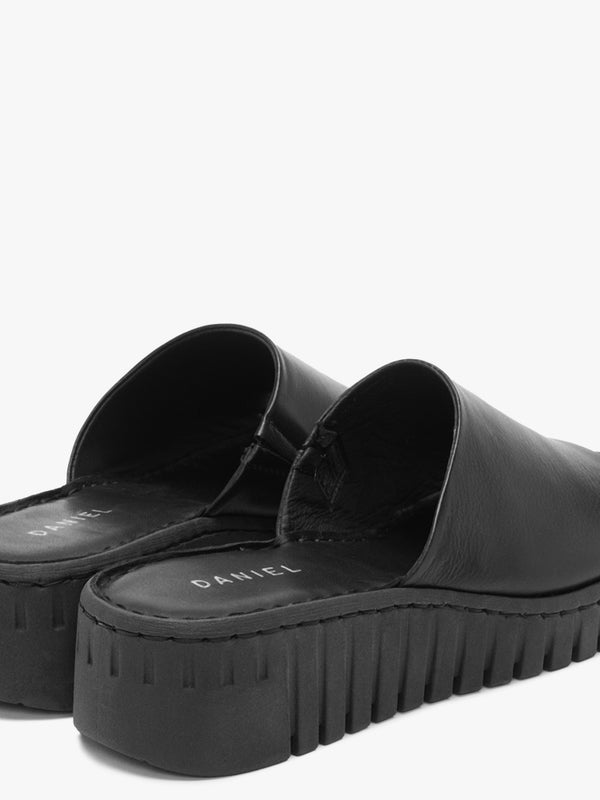 Lexi Black Leather One Bar Mules