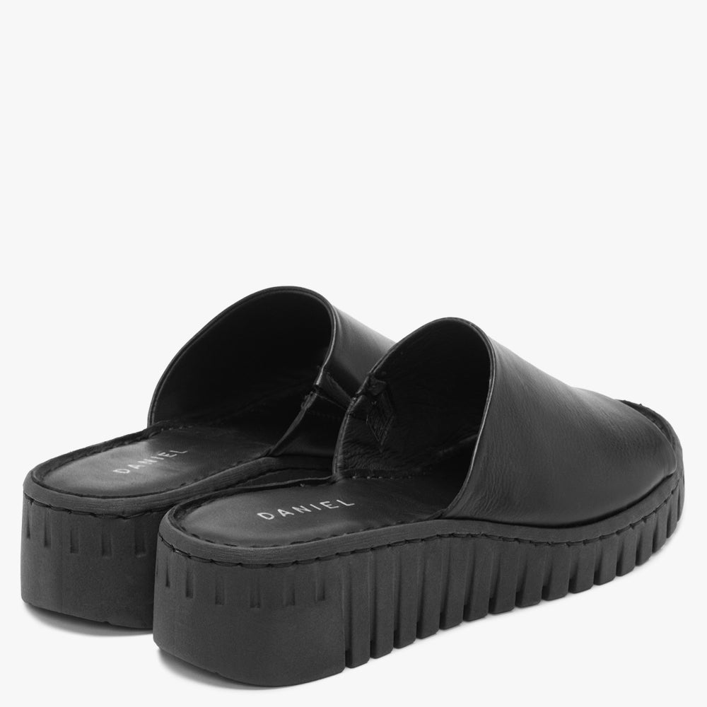 Lexi Black Leather One Bar Mules
