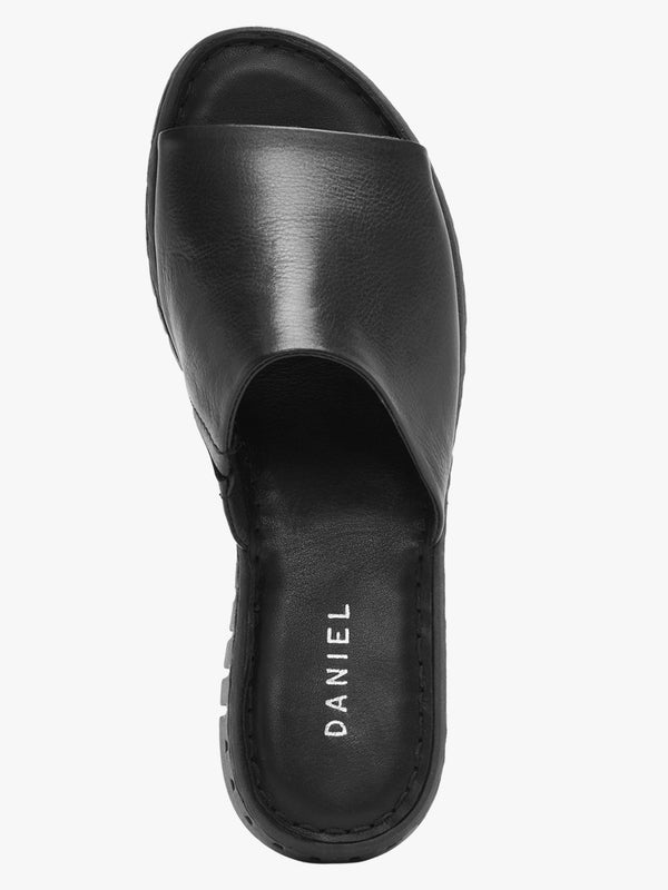 Lexi Black Leather One Bar Mules