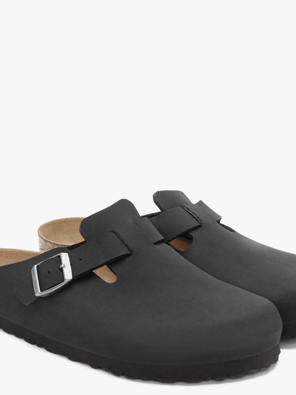 Boston Vegan Black Birko-Flor Clogs
