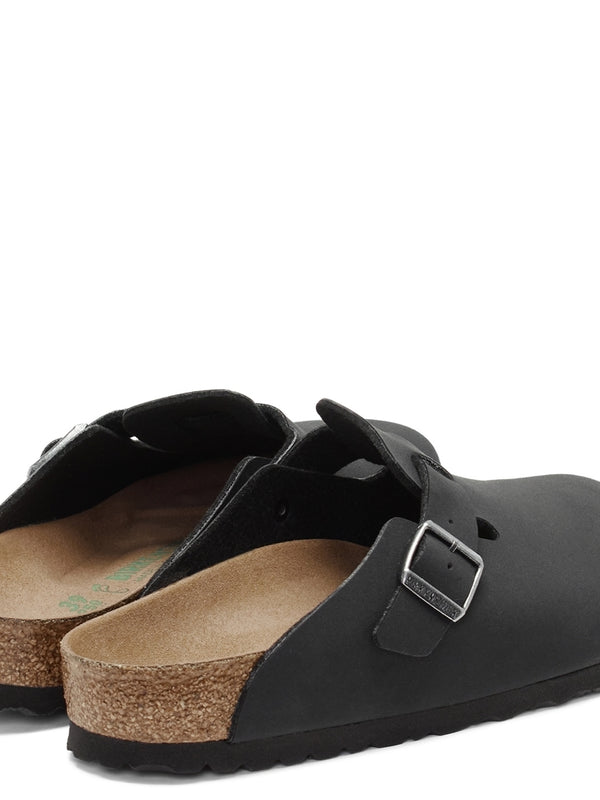 Boston Vegan Black Birko-Flor Clogs