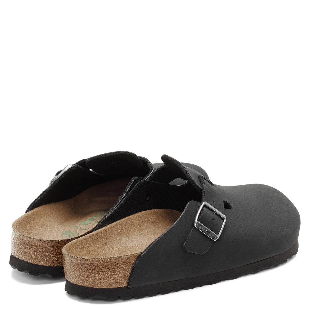 Boston Vegan Black Birko-Flor Clogs