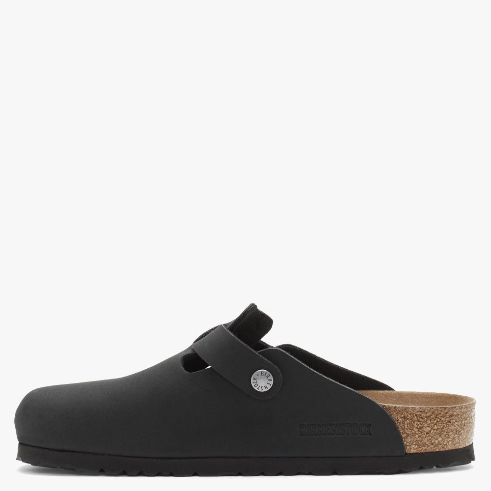 Boston Vegan Black Birko-Flor Clogs