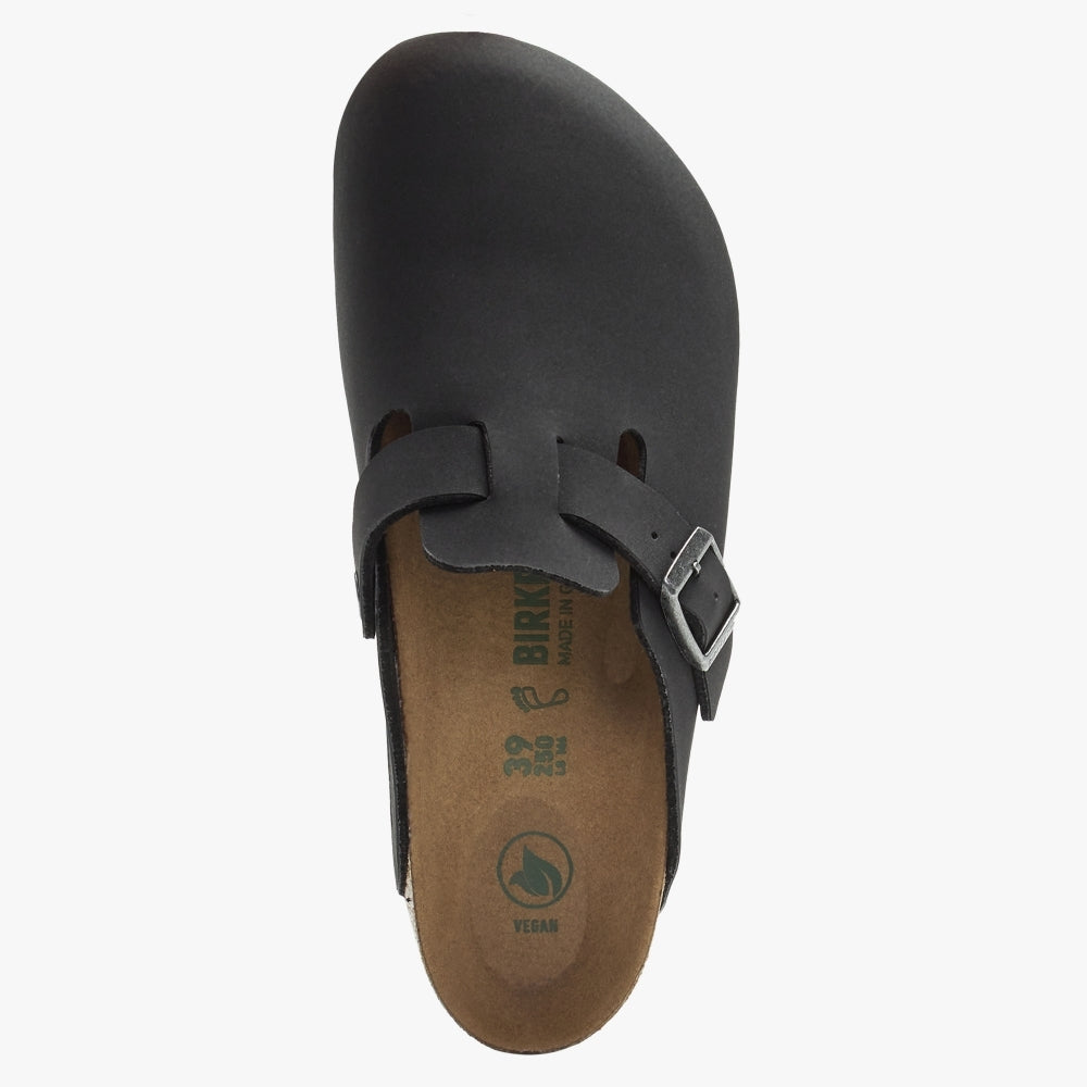 Boston Vegan Black Birko-Flor Clogs