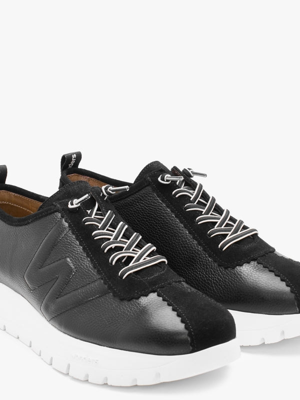 Senza Black Leather Trainers