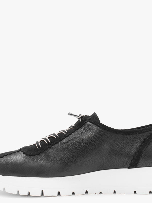 Senza Black Leather Trainers