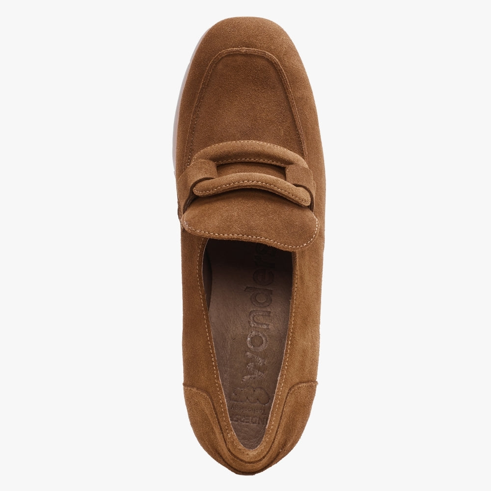 Echo Tan Suede Block Heel Loafers