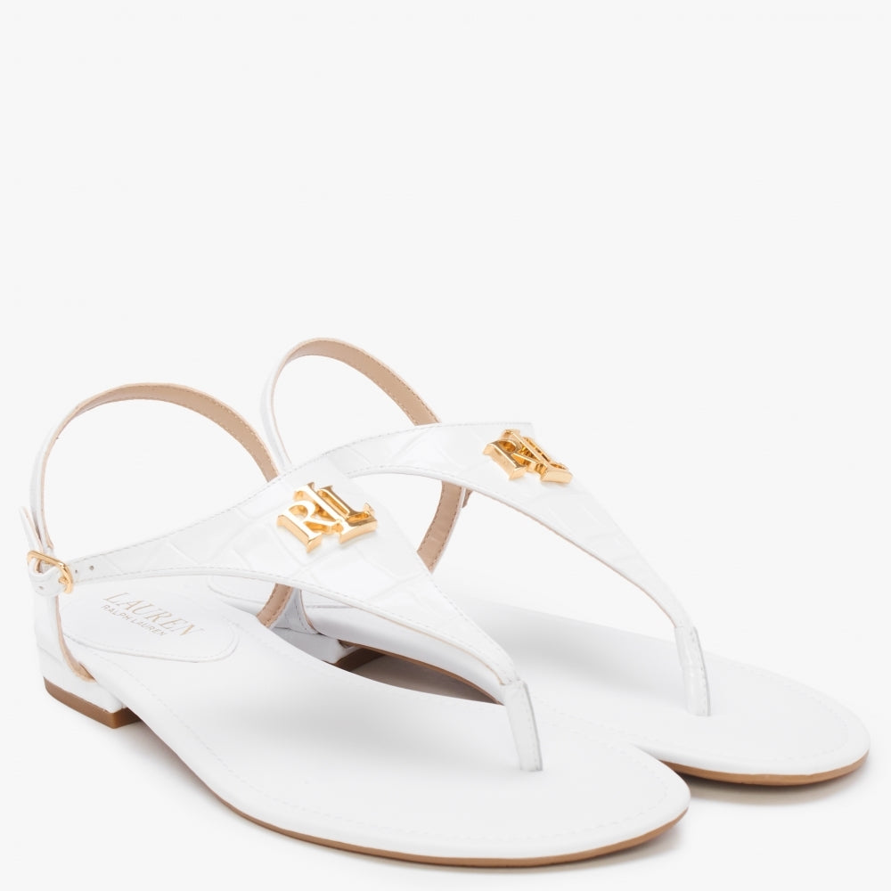 Ellington RL White Leather Toe Post Sandals
