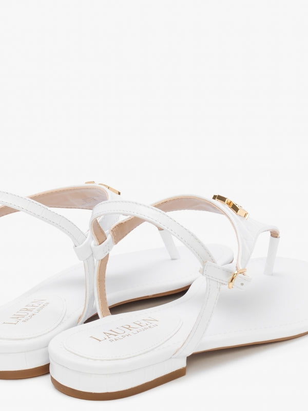 Ellington RL White Leather Toe Post Sandals