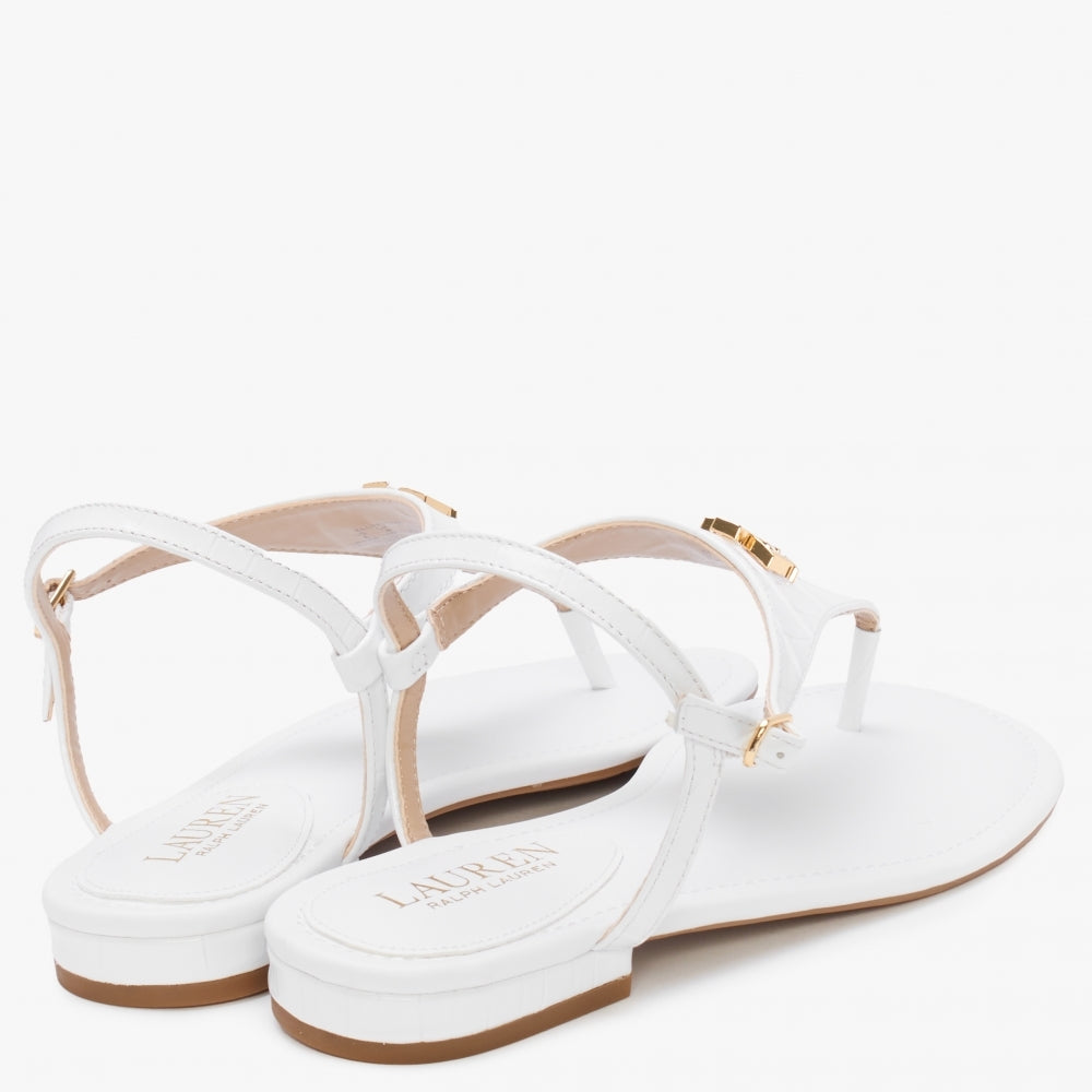 Ellington RL White Leather Toe Post Sandals