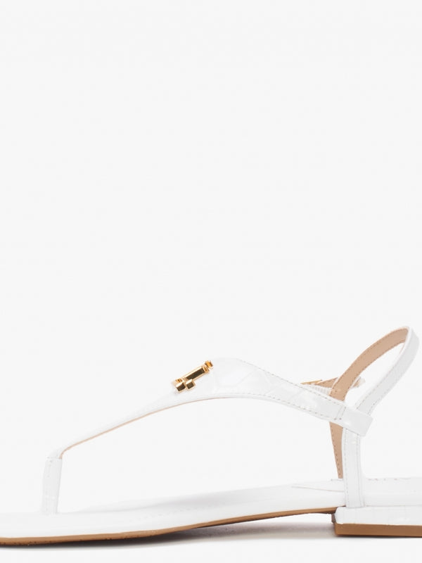Ellington RL White Leather Toe Post Sandals