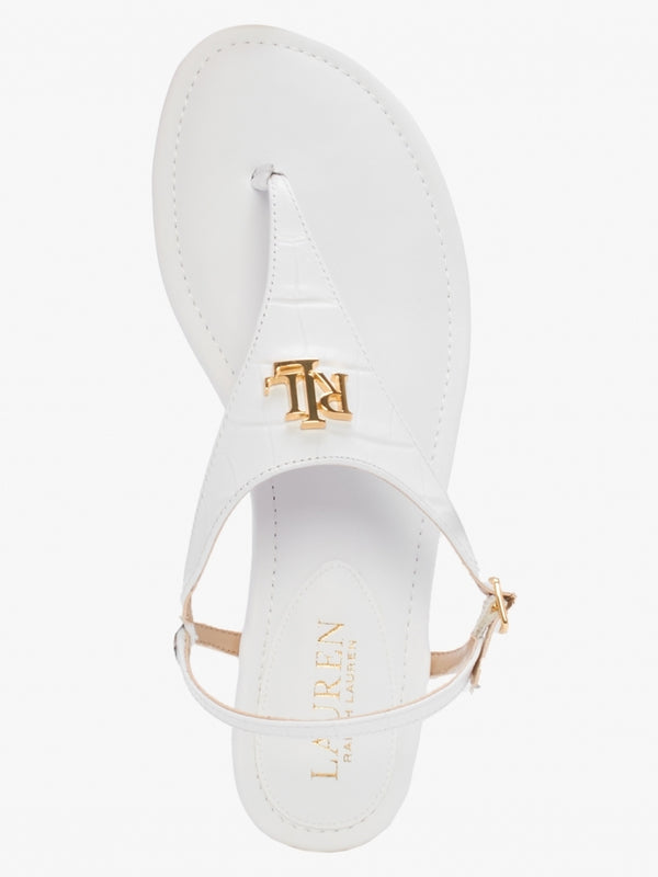 Ellington RL White Leather Toe Post Sandals