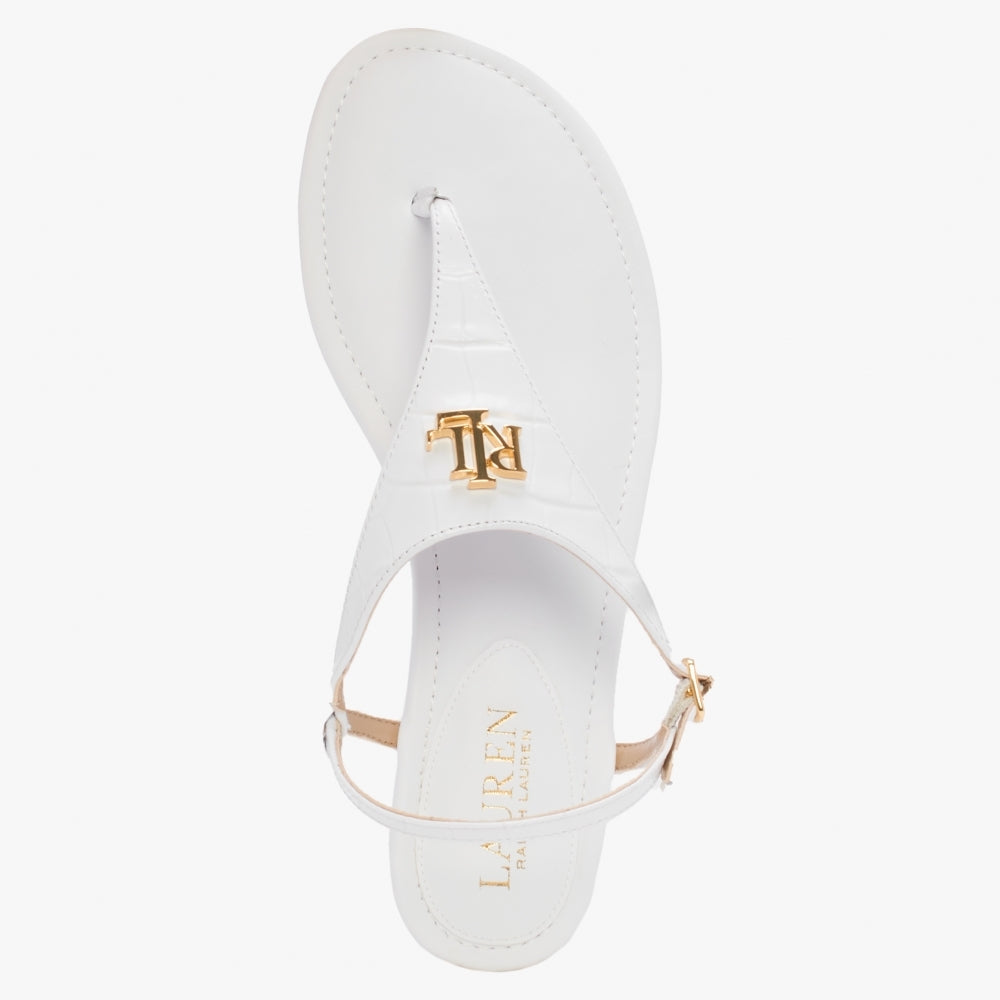 Ellington RL White Leather Toe Post Sandals